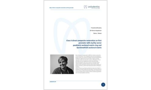 Dr. Marina Papachroni – Class II direct composite restoration on first premolar – QuickmatFLEX sectional matrices and myClip Junior